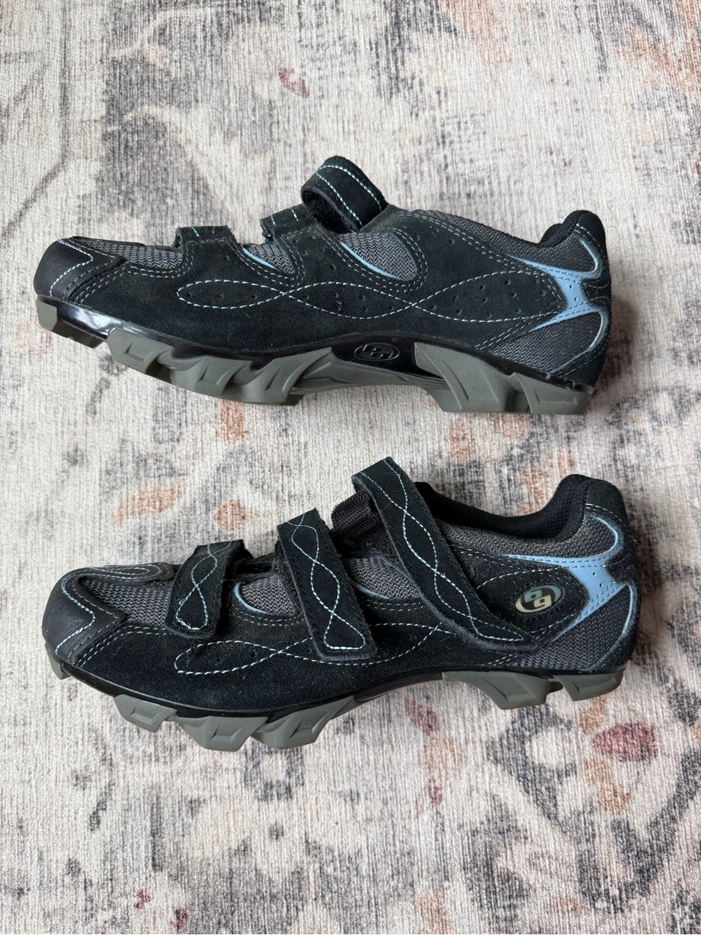 Louis Garneau Black Blue 3-Strap Cycling Shoes Women’s US 9 EU 40